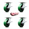 Service Caster 6 Inch Green Poly on Cast Iron Caster Set with Roller Bearing and Brake SCC SCC-35S620-PUR-GB-SLB-4 - alternate 5